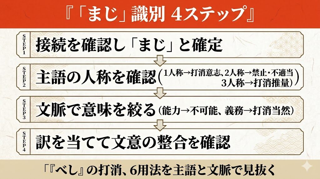 古文「まじ」識別方法