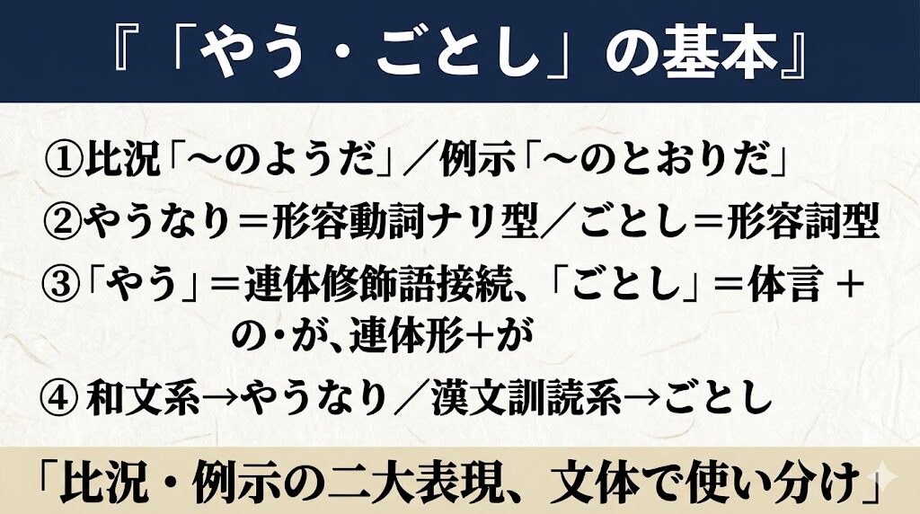 古文「やう・ごとし」基本