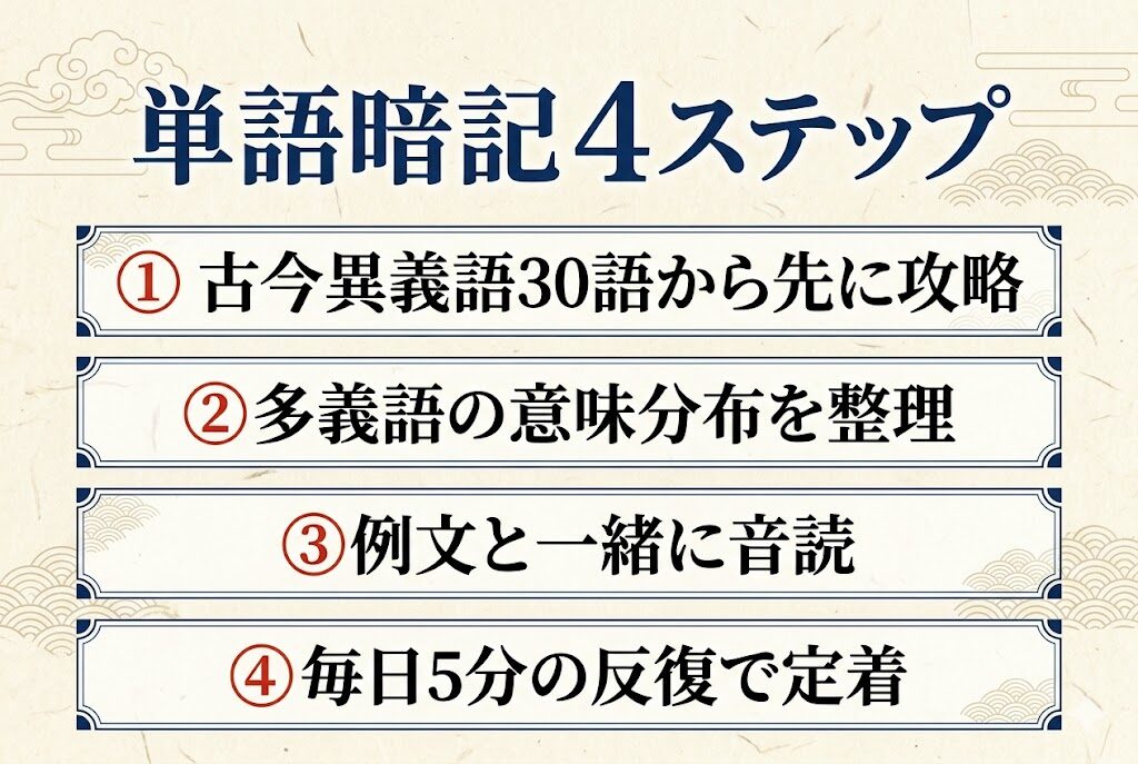 単語暗記4ステップ
