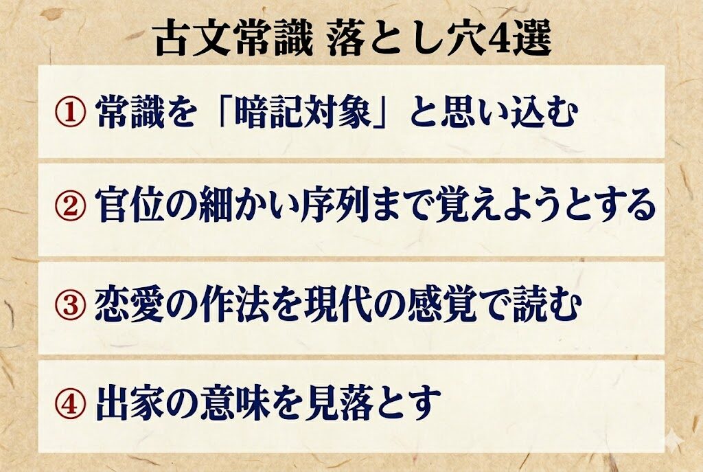 古文常識 落とし穴4選
