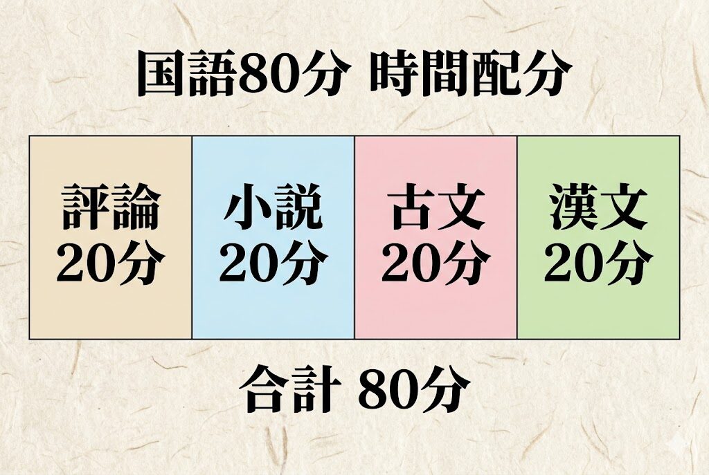 国語80分 時間配分