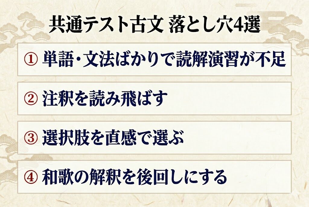 共通テスト古文 落とし穴4選