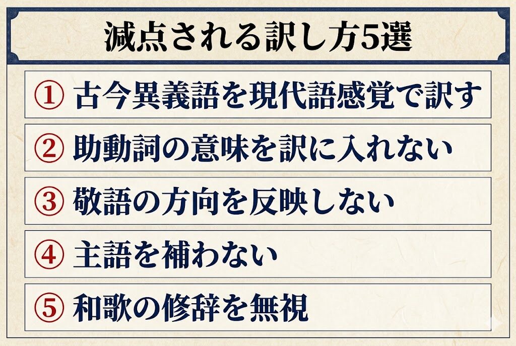 減点される訳し方5選