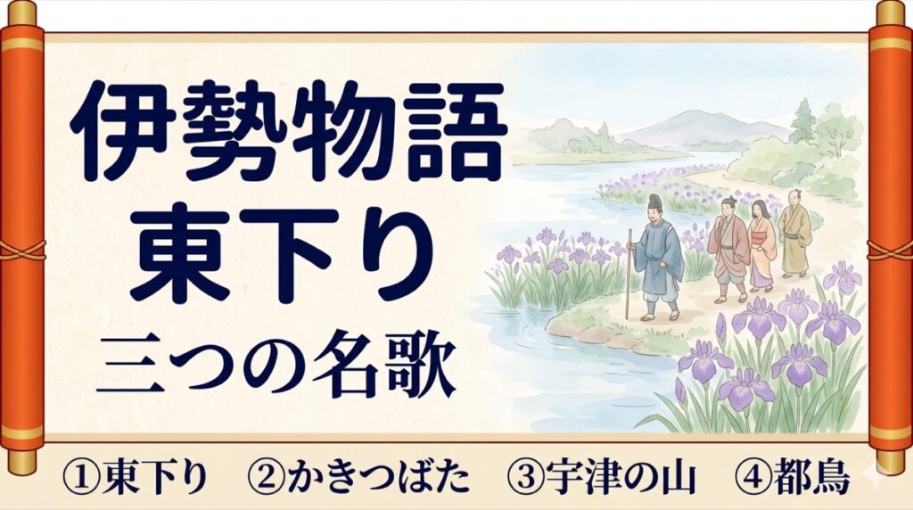 伊勢物語『東下り』をやさしく解説|かきつばた・宇津の山・都鳥の三名歌 | 誰でも古典塾