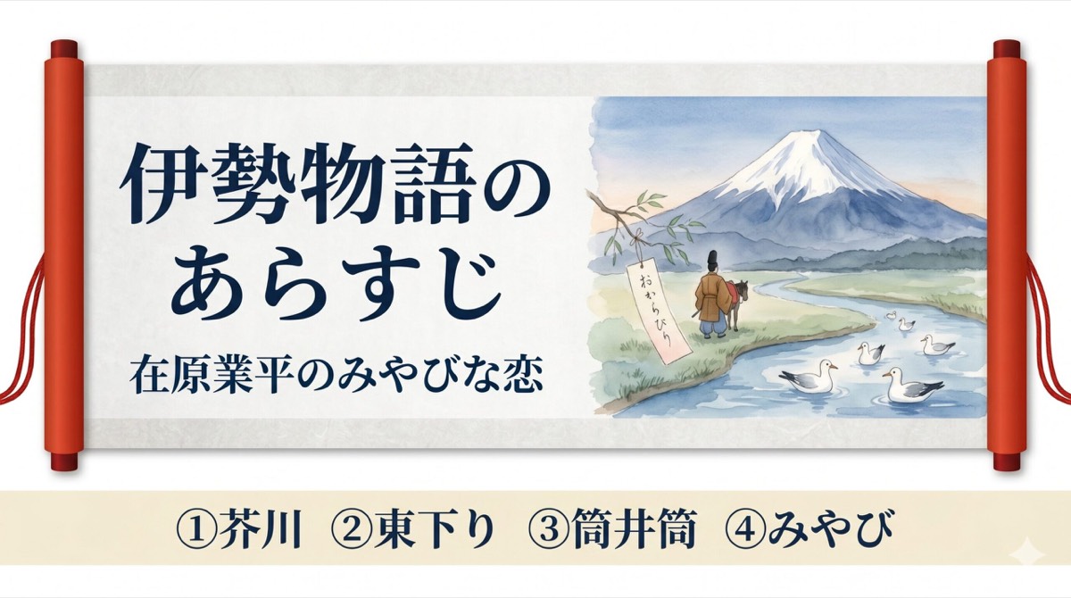 伊勢物語のあらすじ｜芥川・東下り・筒井筒をやさしく解説
