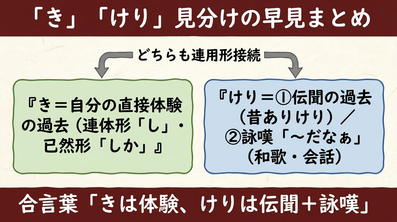 き・けり見分けの早見まとめ図解