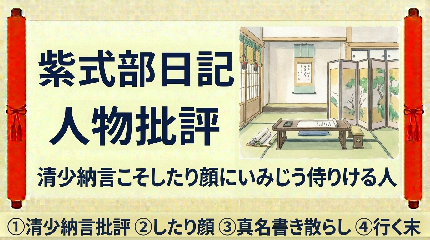 紫式部日記『人物批評（清少納言批評）』をやさしく解説｜現代語訳・重要語句・読解のポイント