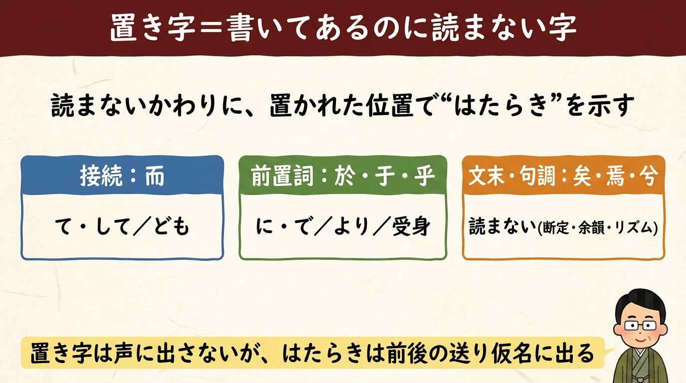 置き字とは読まない字 而於矣 図解