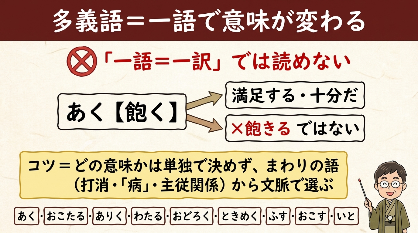 古文の多義語は文脈で意味を選ぶ 全体図
