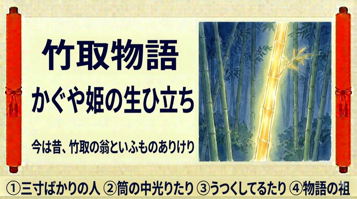竹取物語『かぐや姫の生ひ立ち（なよ竹のかぐや姫）』をやさしく解説｜現代語訳・重要語句・読解のポイント