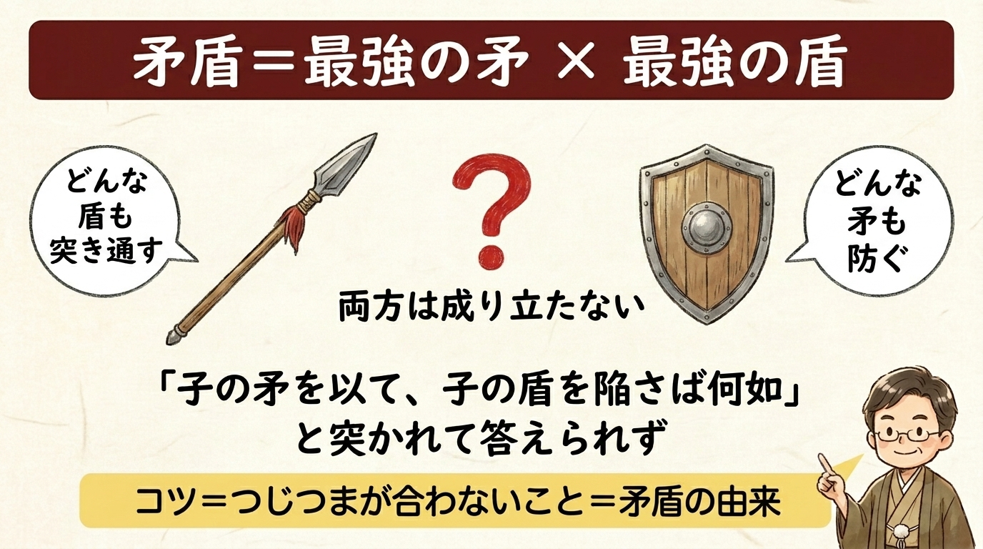矛盾=最強の矛×最強の盾 図解